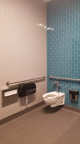 gender inclulsive restroom stall moore hall 